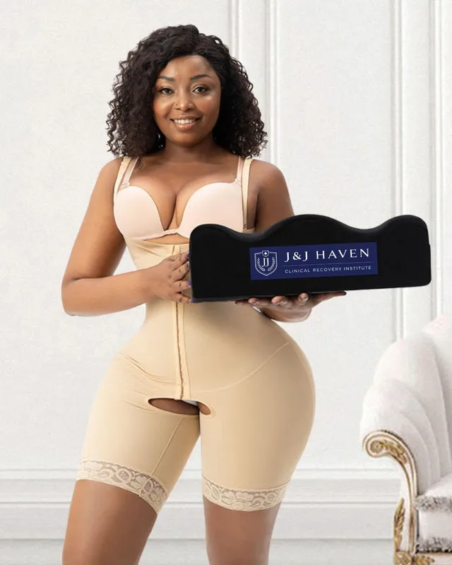 J&J Haven BBL pillow held by a model